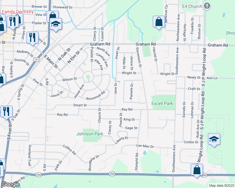 map of restaurants, bars, coffee shops, grocery stores, and more near 828 Jane Drive in Jacksonville
