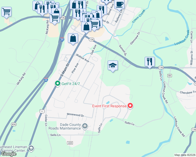 map of restaurants, bars, coffee shops, grocery stores, and more near 61 Poplar Avenue in Trenton