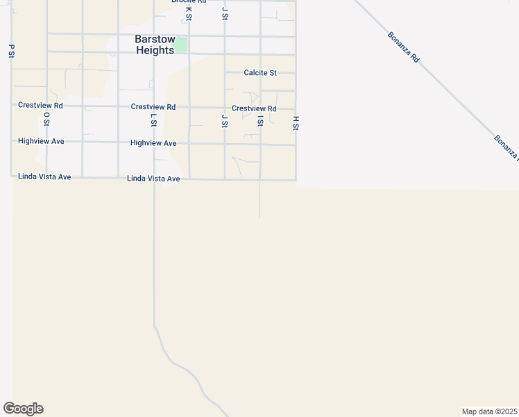 map of restaurants, bars, coffee shops, grocery stores, and more near 33550 I Street in Barstow