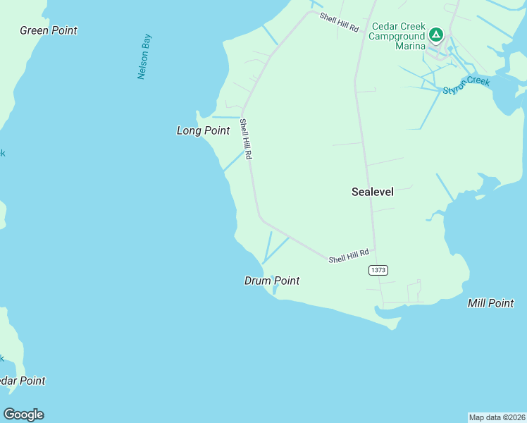 map of restaurants, bars, coffee shops, grocery stores, and more near 487 Shell Hill Road in Sealevel