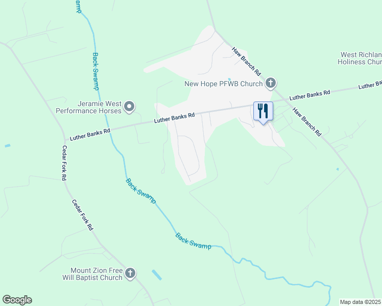 map of restaurants, bars, coffee shops, grocery stores, and more near 210 Wingspread Lane in Beulaville