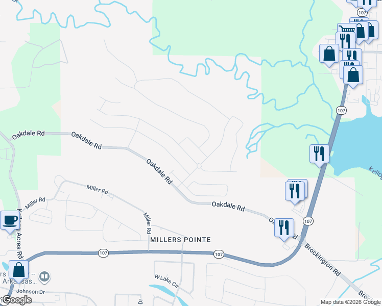 map of restaurants, bars, coffee shops, grocery stores, and more near 9524 Oak Forest Lane in Sherwood