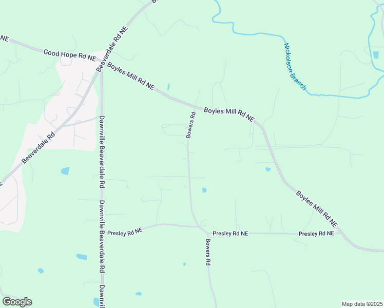 map of restaurants, bars, coffee shops, grocery stores, and more near 2266 Bowers Road Northeast in Dalton