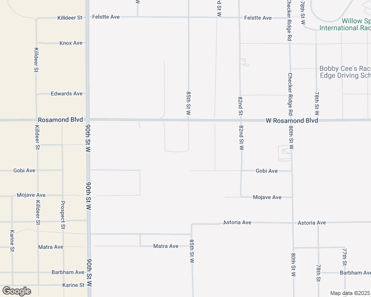 map of restaurants, bars, coffee shops, grocery stores, and more near 2857 85th Street West in Rosamond