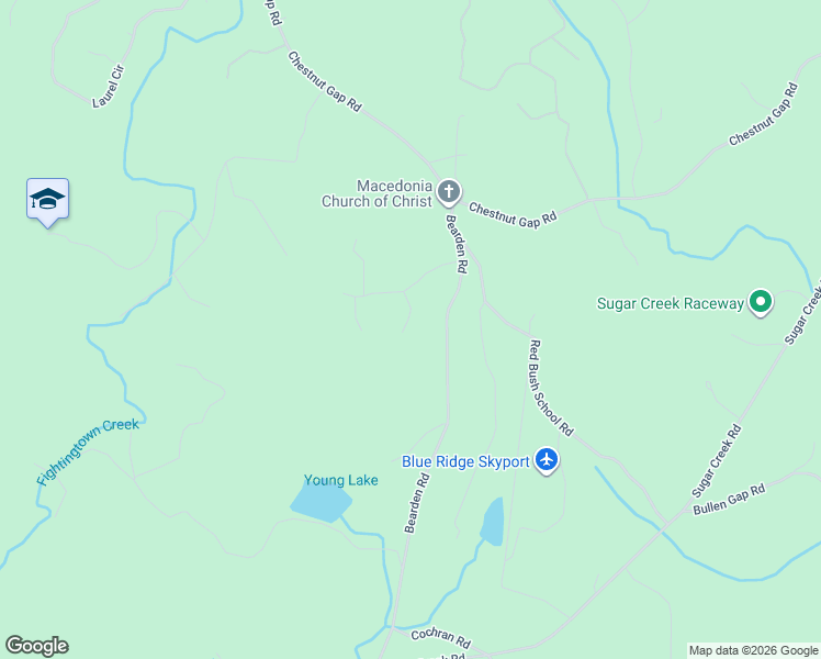map of restaurants, bars, coffee shops, grocery stores, and more near 109 Chestnut Hills Lane in Blue Ridge