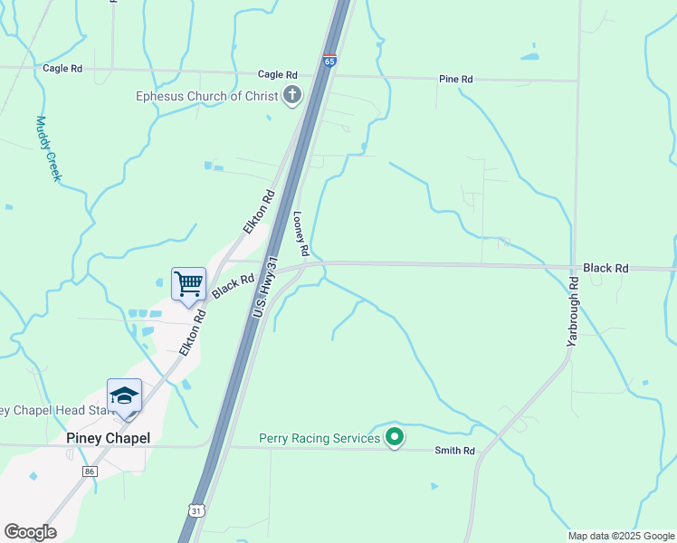 map of restaurants, bars, coffee shops, grocery stores, and more near 22360 Black Road in Athens