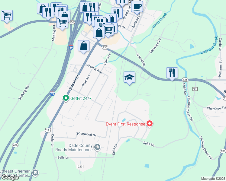 map of restaurants, bars, coffee shops, grocery stores, and more near 61 Poplar Avenue in Trenton