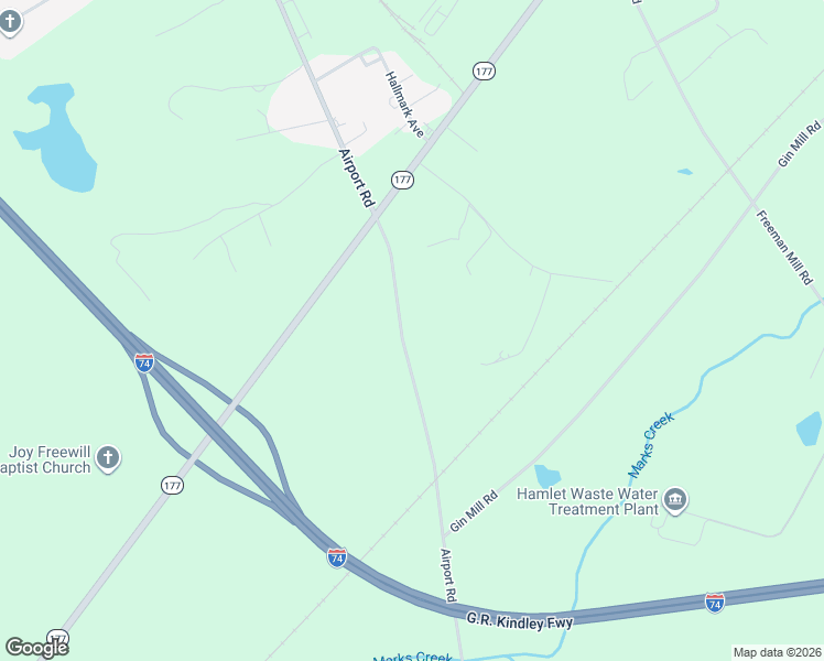 map of restaurants, bars, coffee shops, grocery stores, and more near 1213 Airport Road in Hamlet
