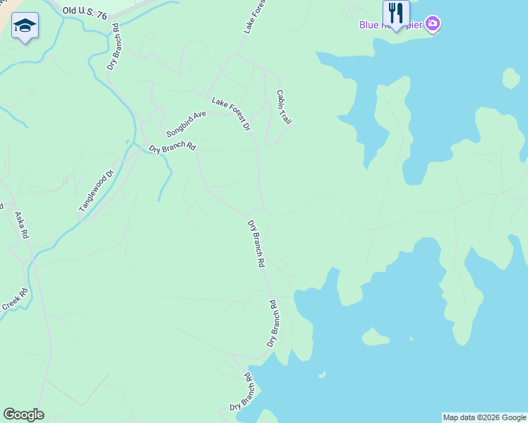 map of restaurants, bars, coffee shops, grocery stores, and more near 2 Eaton Road in Blue Ridge