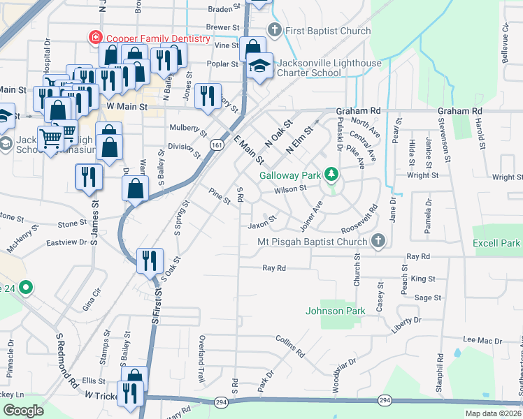 map of restaurants, bars, coffee shops, grocery stores, and more near 107 Lee Avenue in Jacksonville