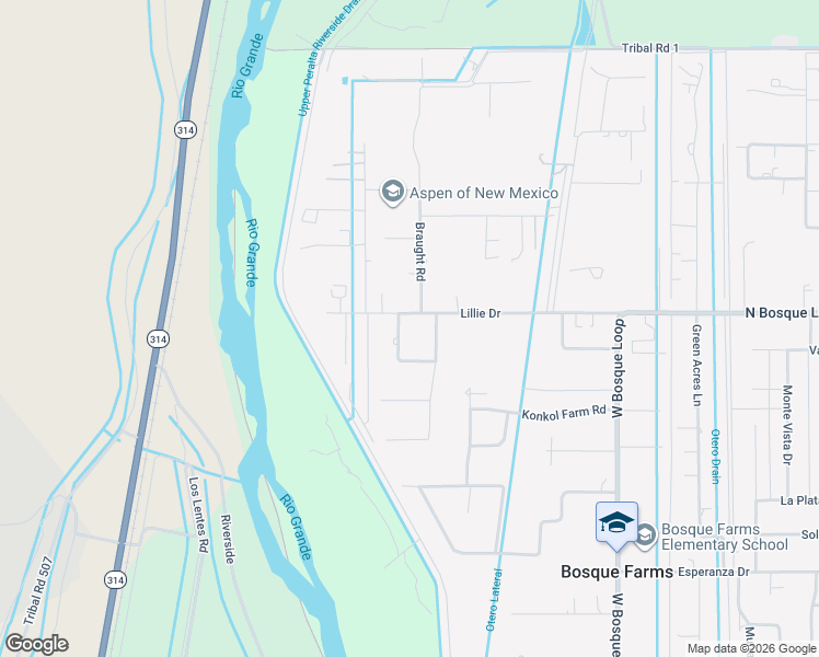 map of restaurants, bars, coffee shops, grocery stores, and more near 890 Crescent Road in Bosque Farms