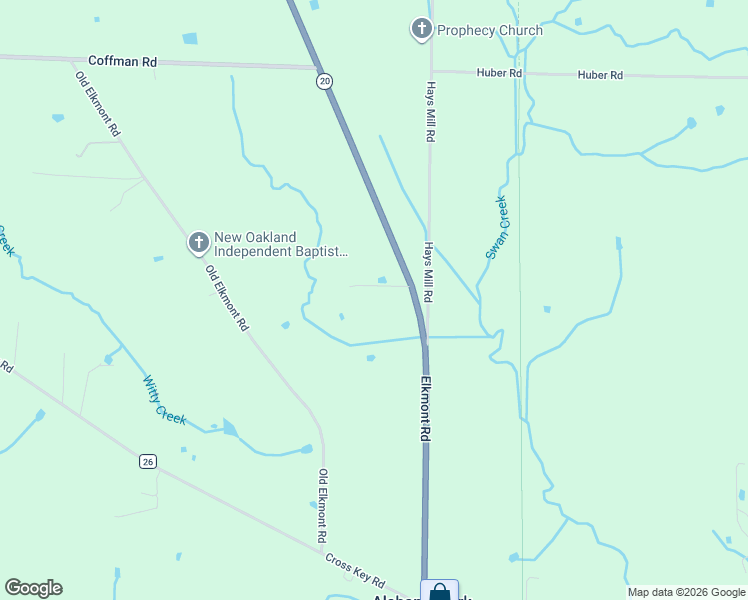 map of restaurants, bars, coffee shops, grocery stores, and more near 20811 Alabama 127 in Elkmont