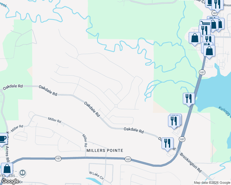 map of restaurants, bars, coffee shops, grocery stores, and more near 9524 Oak Forest Lane in Sherwood