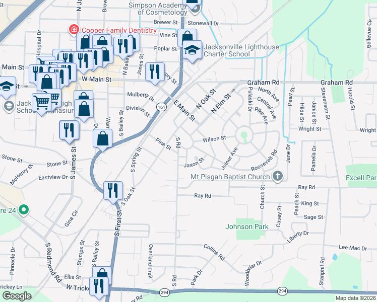 map of restaurants, bars, coffee shops, grocery stores, and more near 111 Victory Circle in Jacksonville
