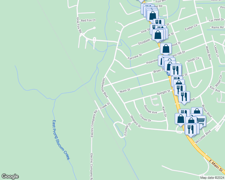 map of restaurants, bars, coffee shops, grocery stores, and more near 305 Shepard Street in Havelock