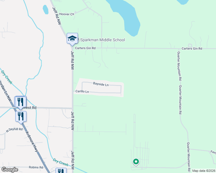 map of restaurants, bars, coffee shops, grocery stores, and more near 145 Carillo Lane in Toney