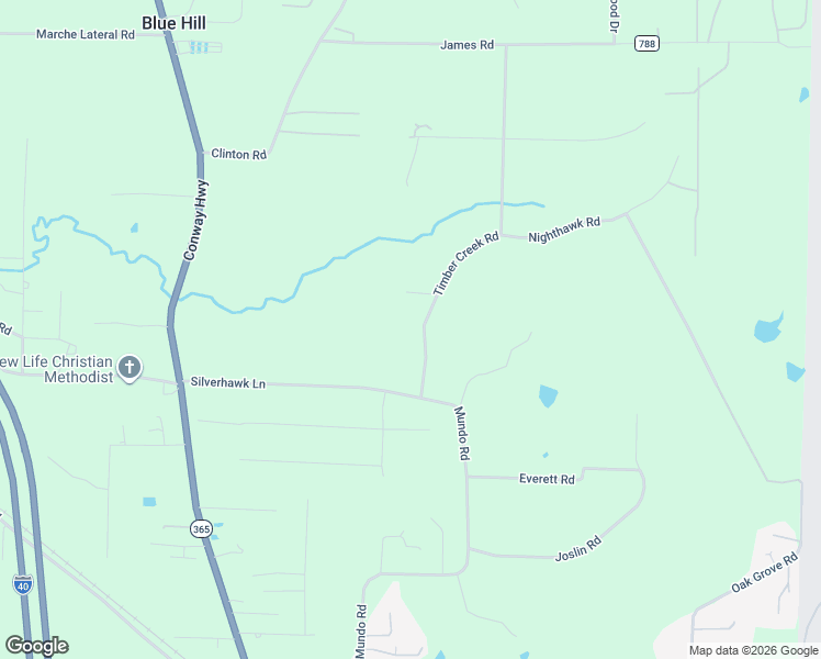 map of restaurants, bars, coffee shops, grocery stores, and more near 11705 Timber Creek Road in North Little Rock