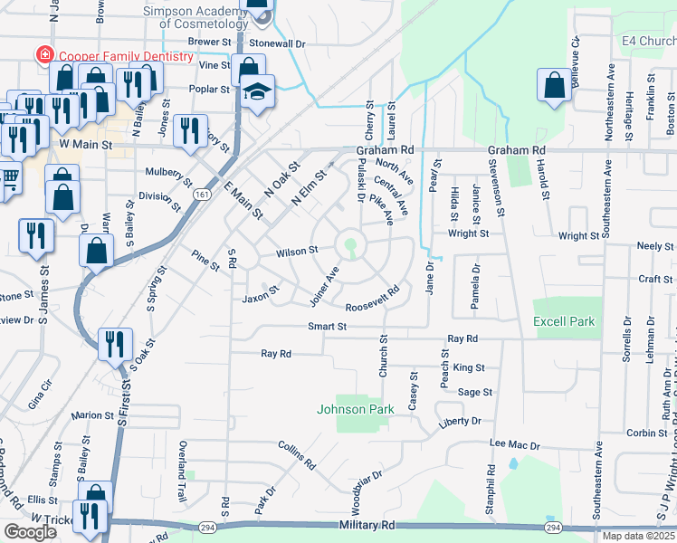map of restaurants, bars, coffee shops, grocery stores, and more near 105 Joiner Avenue in Jacksonville