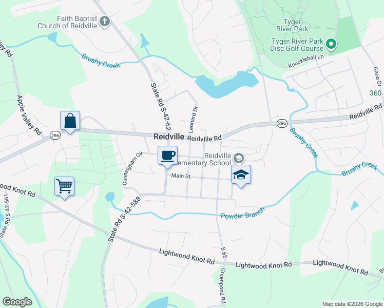 map of restaurants, bars, coffee shops, grocery stores, and more near 240 State Road S-42-1047 in Duncan