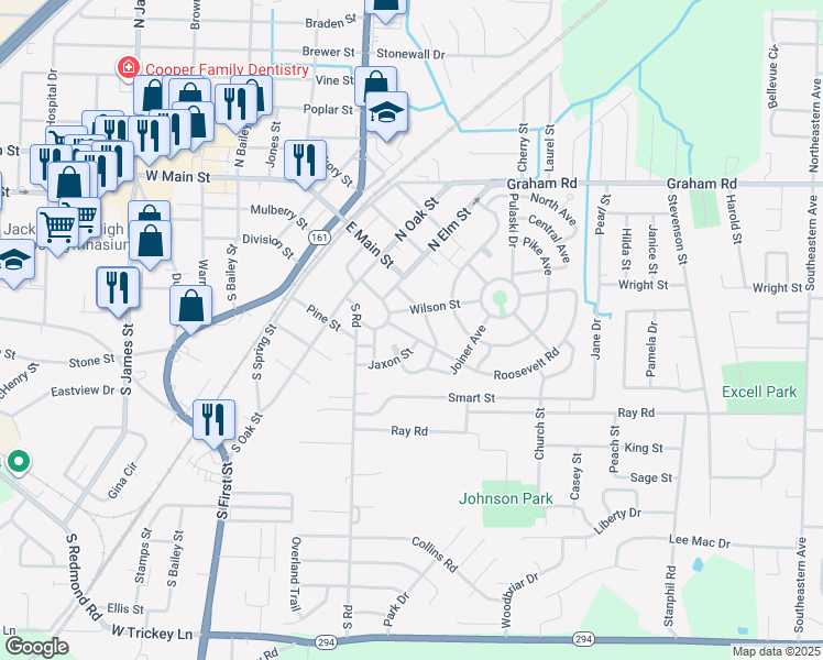 map of restaurants, bars, coffee shops, grocery stores, and more near 202 Roosevelt Road in Jacksonville