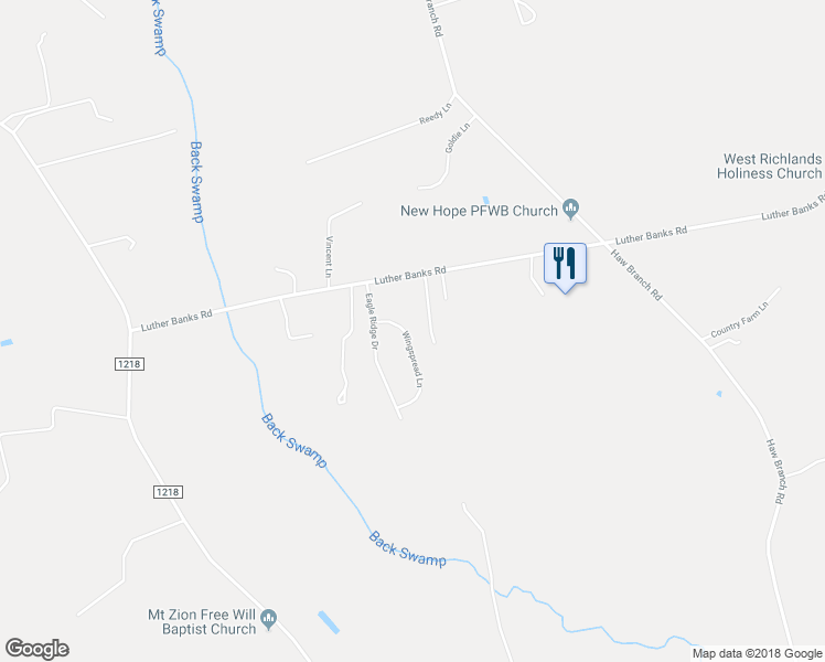 map of restaurants, bars, coffee shops, grocery stores, and more near 211 Wingspread Lane in Beulaville