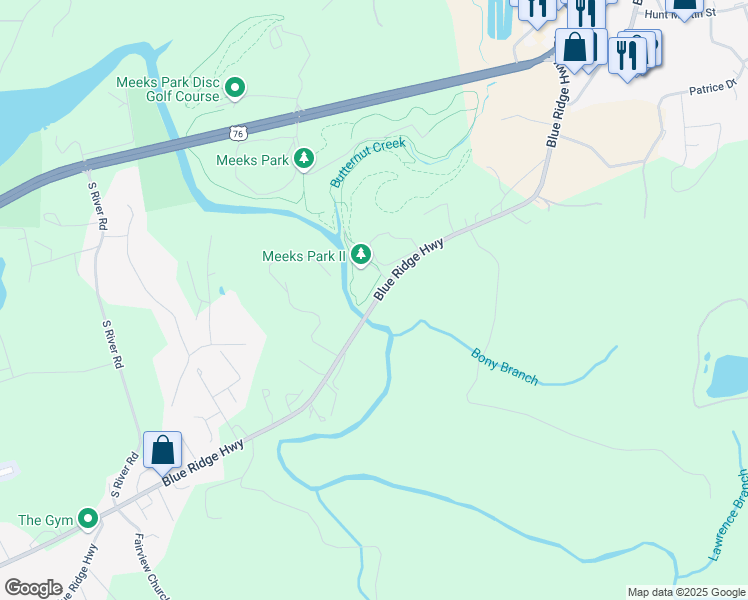 map of restaurants, bars, coffee shops, grocery stores, and more near 900 Blue Ridge Highway in Blairsville