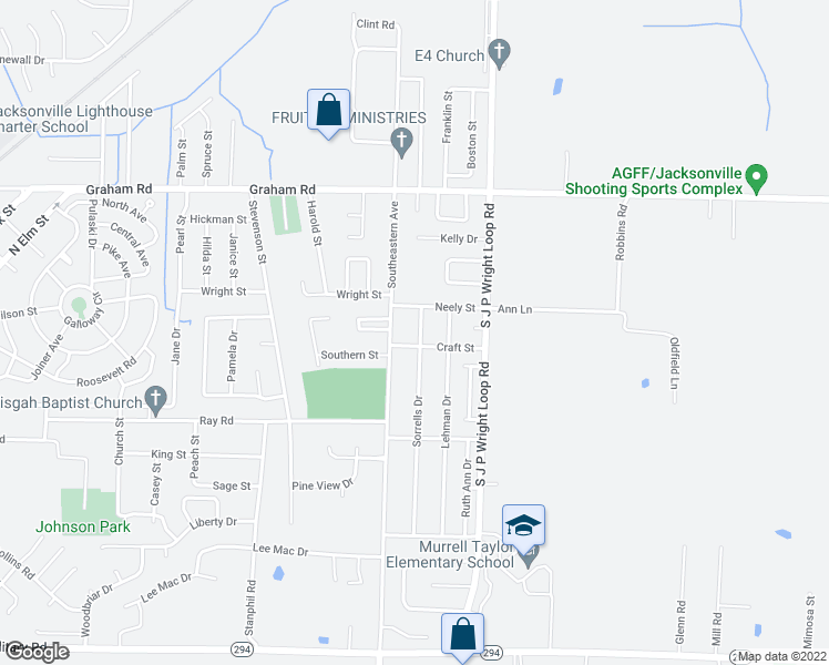 map of restaurants, bars, coffee shops, grocery stores, and more near 513 Sorrells Drive in Jacksonville