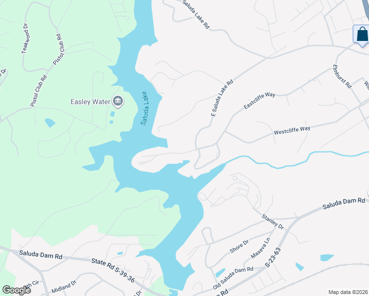 map of restaurants, bars, coffee shops, grocery stores, and more near 1638 East Saluda Lake Road in Greenville