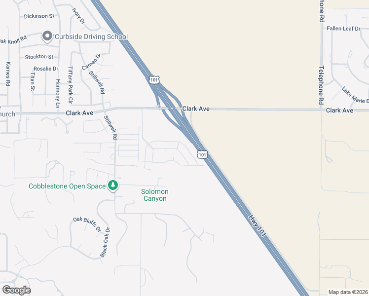 map of restaurants, bars, coffee shops, grocery stores, and more near 1650 East Clark Avenue in Santa Maria