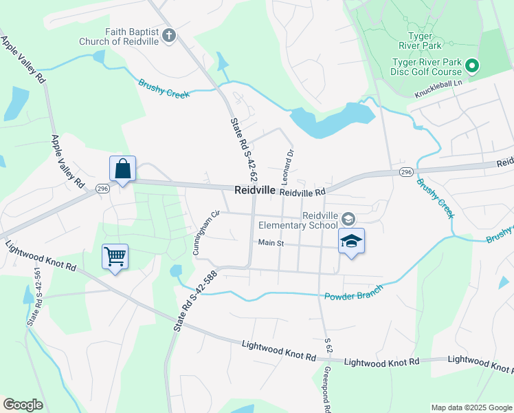 map of restaurants, bars, coffee shops, grocery stores, and more near in Reidville