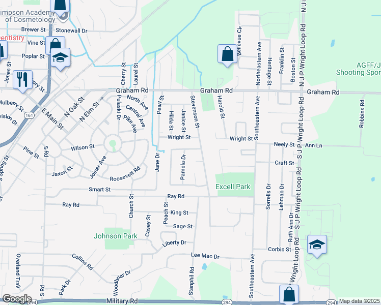 map of restaurants, bars, coffee shops, grocery stores, and more near 1209 Towering Oaks Drive in Jacksonville