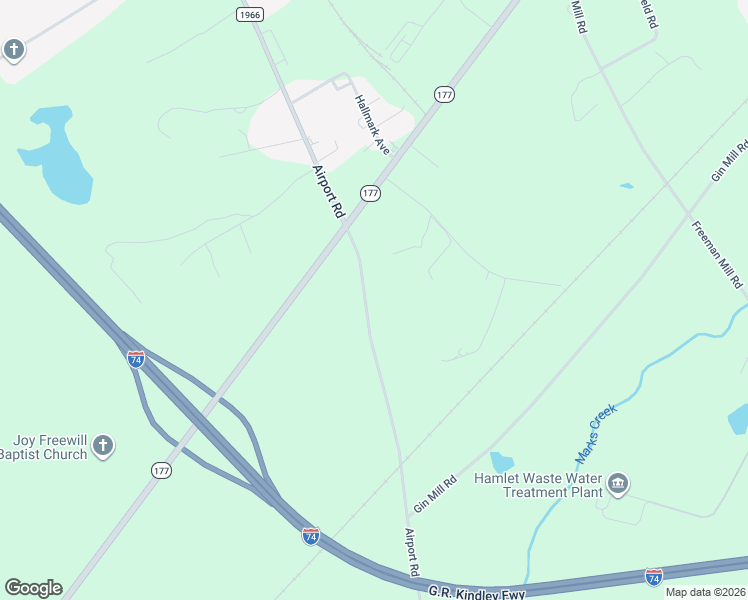 map of restaurants, bars, coffee shops, grocery stores, and more near 1213 Airport Road in Hamlet