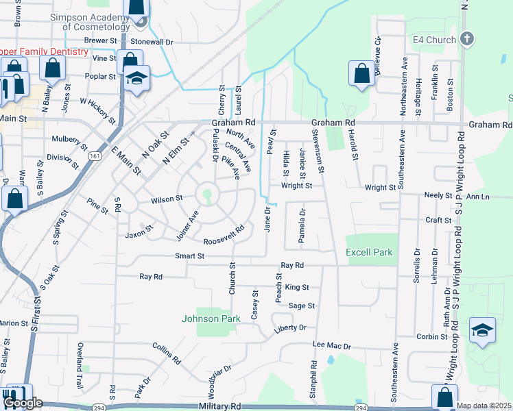 map of restaurants, bars, coffee shops, grocery stores, and more near 131 Roosevelt Road in Jacksonville