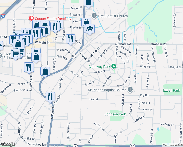 map of restaurants, bars, coffee shops, grocery stores, and more near 100 Victory Circle in Jacksonville