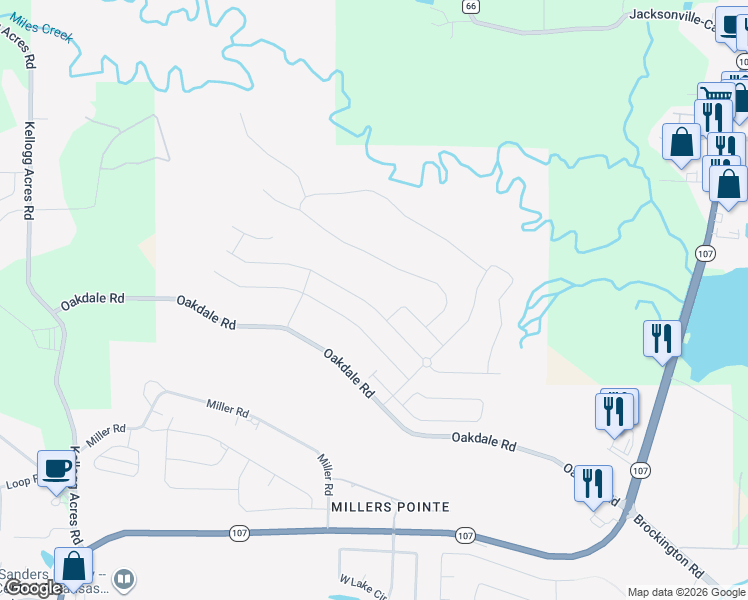 map of restaurants, bars, coffee shops, grocery stores, and more near 9632 Oak Forest Lane in Sherwood