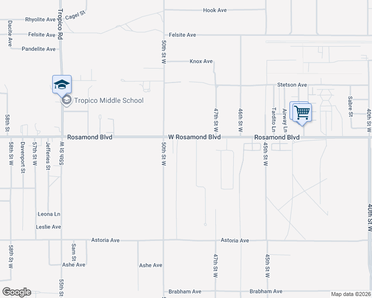 map of restaurants, bars, coffee shops, grocery stores, and more near 26 Rosamond Boulevard in Edwards Air Force Base