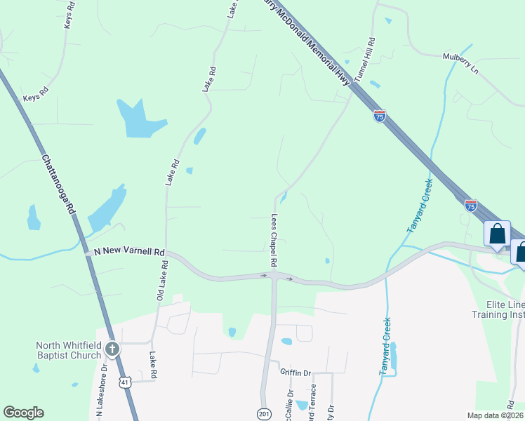 map of restaurants, bars, coffee shops, grocery stores, and more near 161 Lees Chapel Road in Tunnel Hill