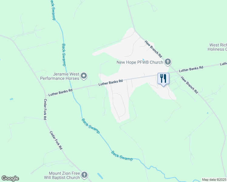 map of restaurants, bars, coffee shops, grocery stores, and more near 105 Eagle Ridge Drive in Beulaville