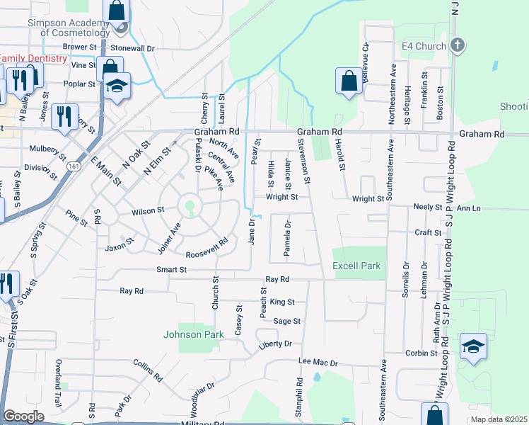 map of restaurants, bars, coffee shops, grocery stores, and more near 1100 Towering Oaks Drive in Jacksonville