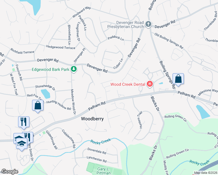map of restaurants, bars, coffee shops, grocery stores, and more near 206 Cherub Court in Greenville