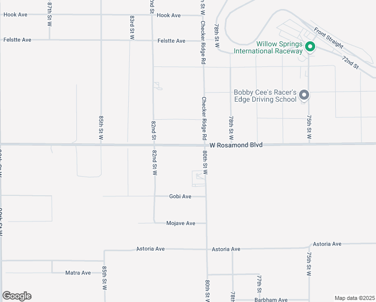 map of restaurants, bars, coffee shops, grocery stores, and more near Rosamond Boulevard in Kern County