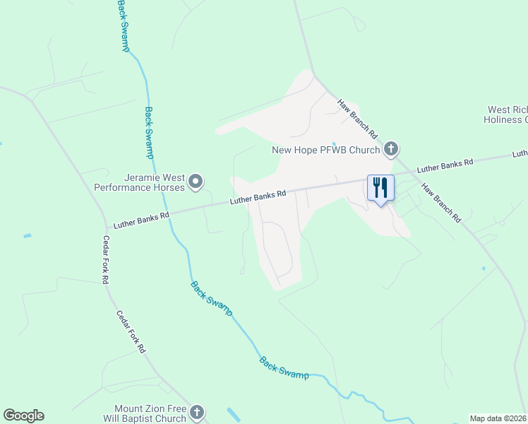 map of restaurants, bars, coffee shops, grocery stores, and more near 103 Eagle Ridge Drive in Beulaville