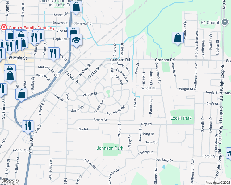 map of restaurants, bars, coffee shops, grocery stores, and more near 102 Roosevelt Road in Jacksonville