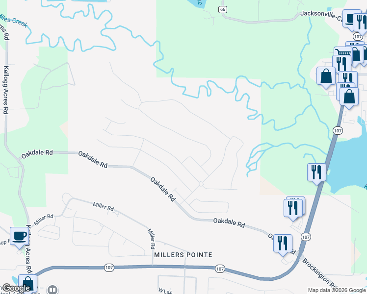 map of restaurants, bars, coffee shops, grocery stores, and more near 9632 Oak Forest Lane in Sherwood