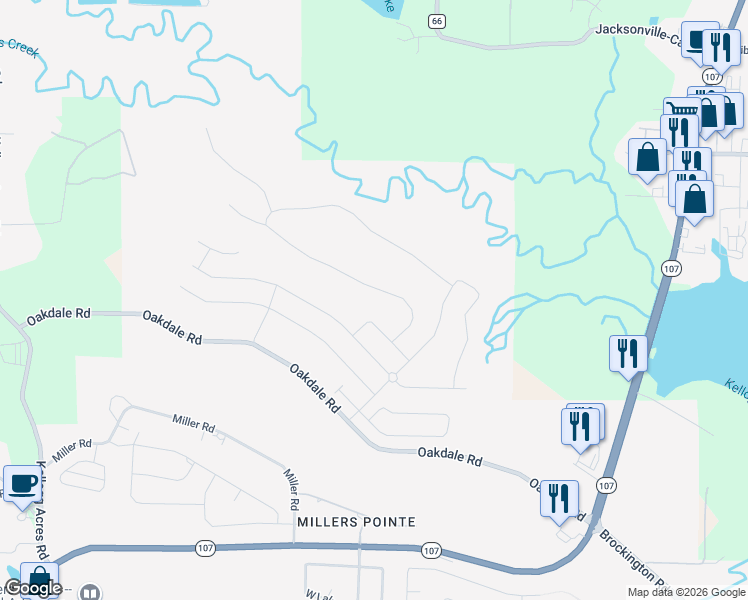 map of restaurants, bars, coffee shops, grocery stores, and more near 9516 Oak Forest Lane in Sherwood