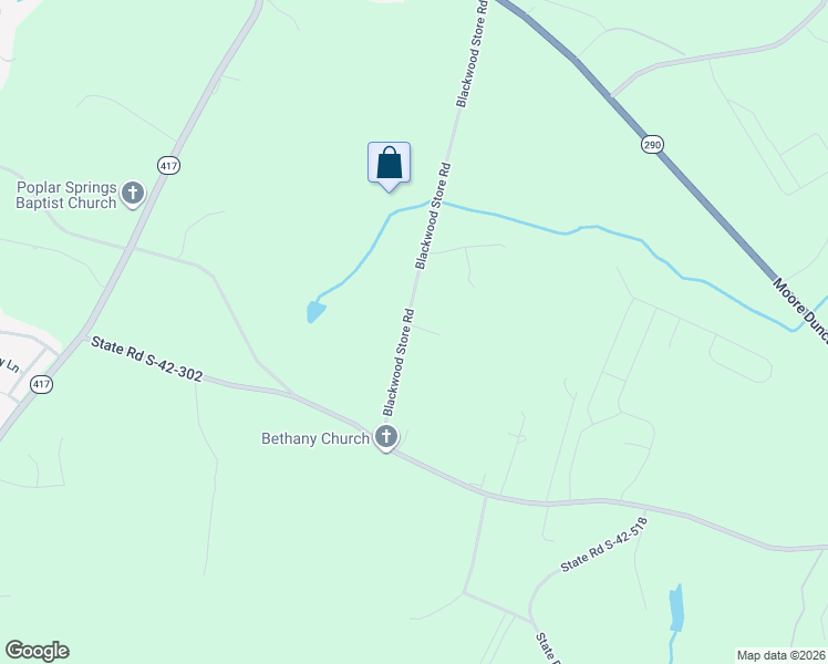 map of restaurants, bars, coffee shops, grocery stores, and more near 421 Blackwood Store Road in Moore