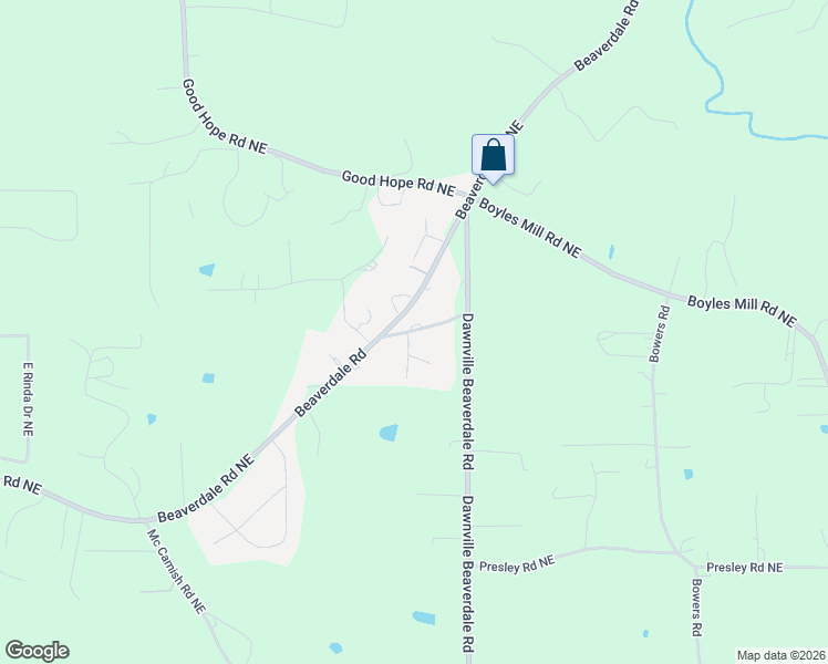 map of restaurants, bars, coffee shops, grocery stores, and more near 2287 Dawnville Beaverdale Road in Dalton