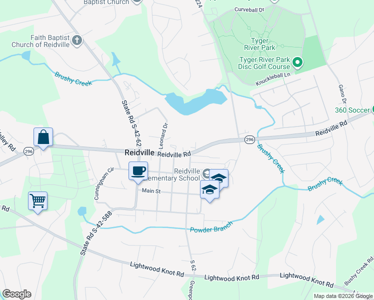map of restaurants, bars, coffee shops, grocery stores, and more near in Reidville