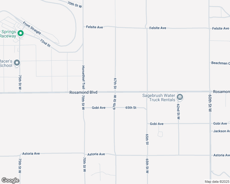 map of restaurants, bars, coffee shops, grocery stores, and more near 67th Street West in Rosamond