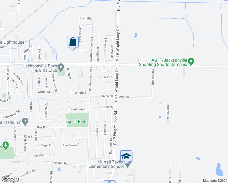 map of restaurants, bars, coffee shops, grocery stores, and more near 9 Ross Circle in Jacksonville